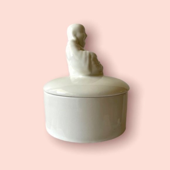 Happy Buddha White Ceramic Jewelry/Trinkets Jar - Picture 5 of 8